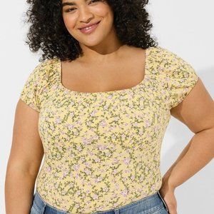 NWT Torrid Super Soft Slub Scoop Neck Bust Fitted Top
